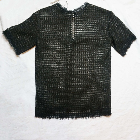 Alexander Wang | Lace T-shirt w.  Raw Edges Black - Picture 5 of 8